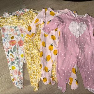 Carter's Pink and Yellow Kids Footies Set